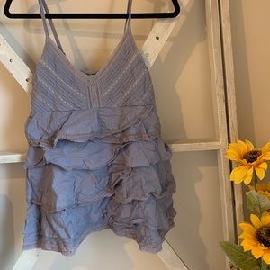 Anthropologie crochet tiered tank